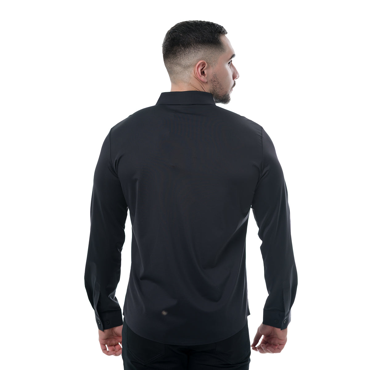 CAMISA MANGA LARGA BLACK MODERNO MJLSF108BLACK