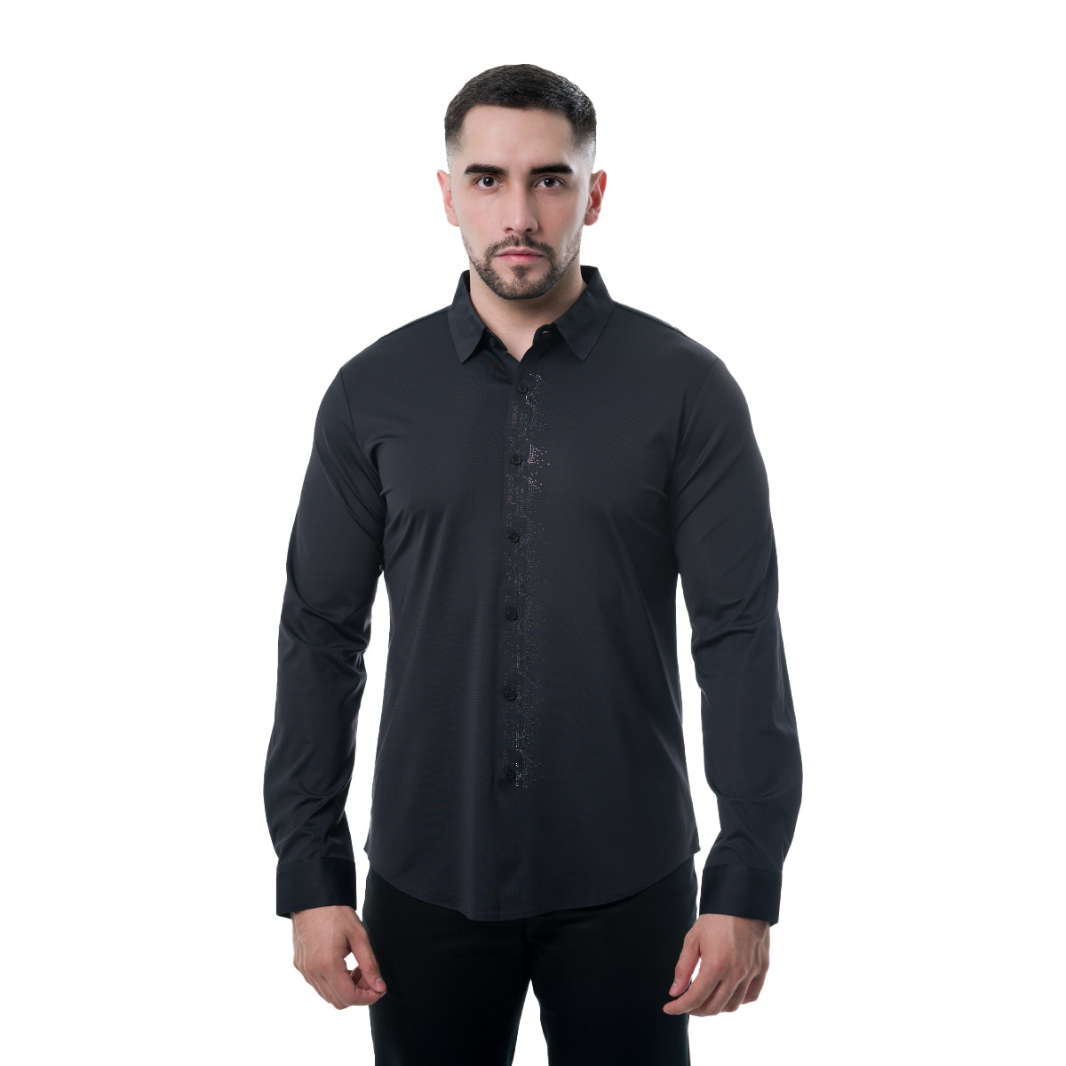 CAMISA MANGA LARGA BLACK MODERNO MJLSF108BLACK