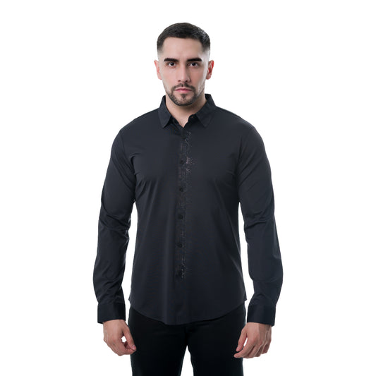 CAMISA MANGA LARGA BLACK MODERNO MJLSF108BLACK