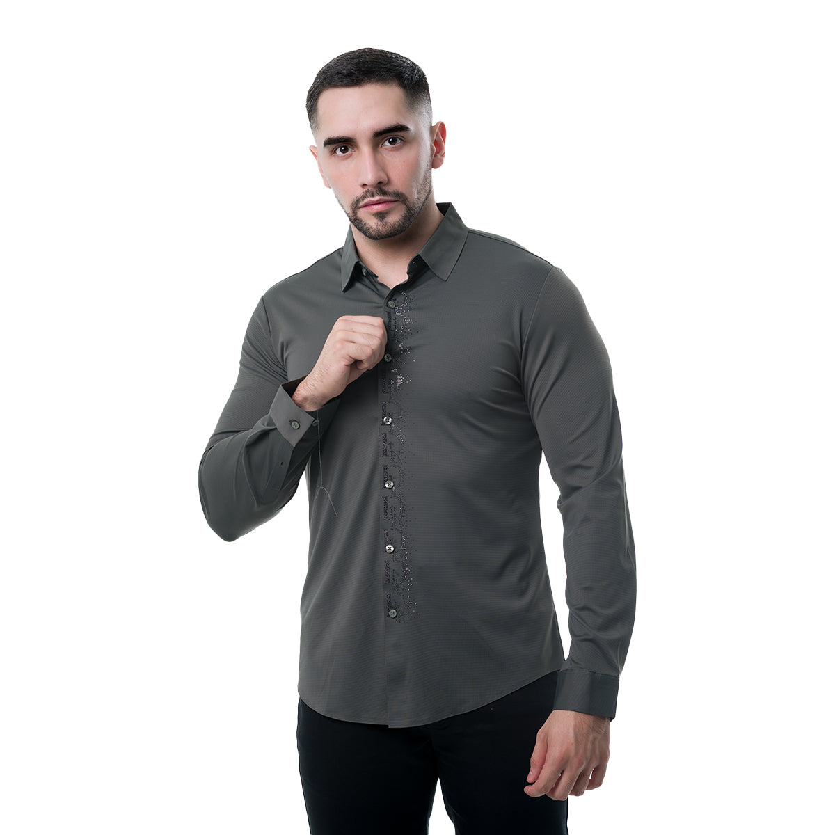 CAMISA MANGA LARGA GREEN MODERNO MJLSF108GREEN