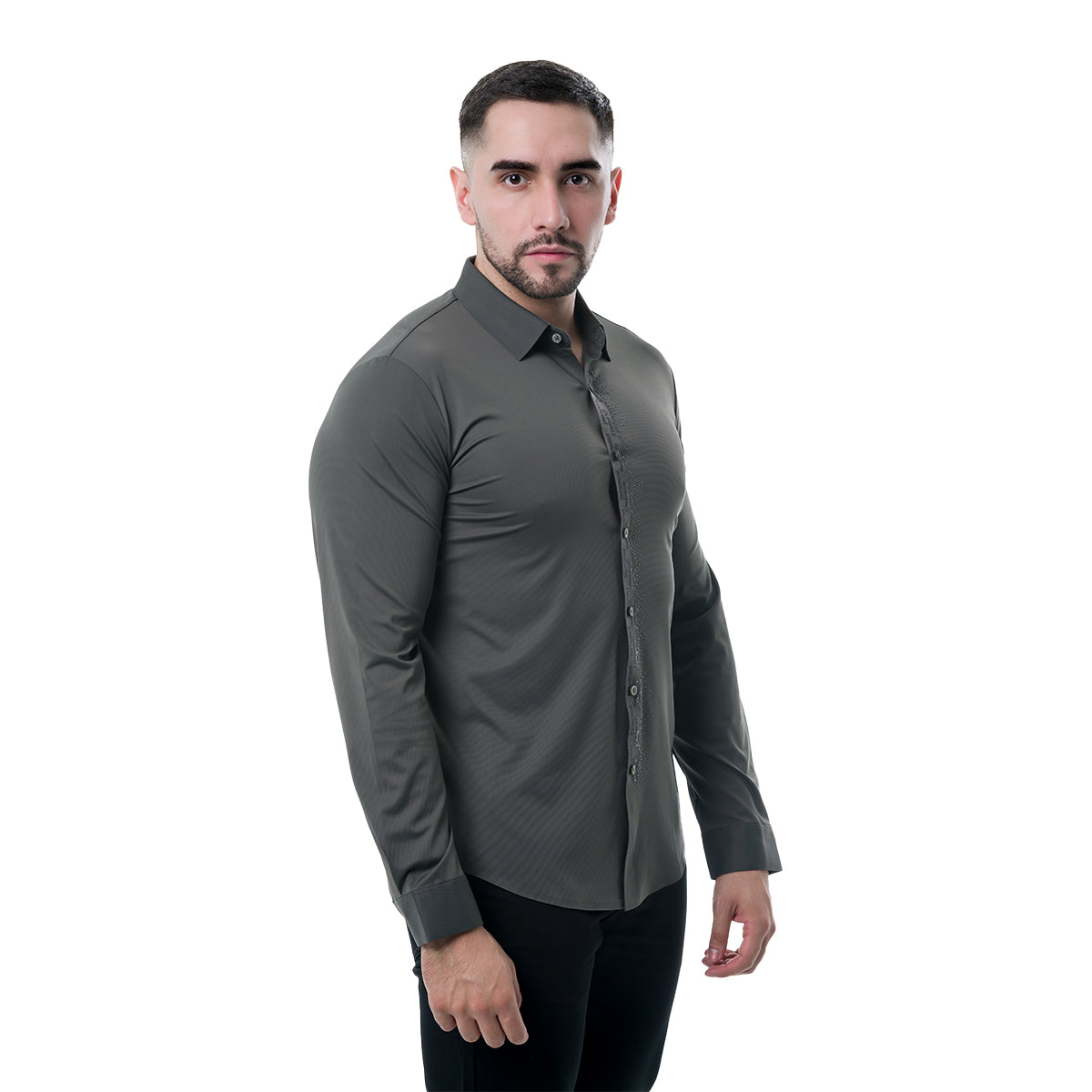 CAMISA MANGA LARGA GREEN MODERNO MJLSF108GREEN
