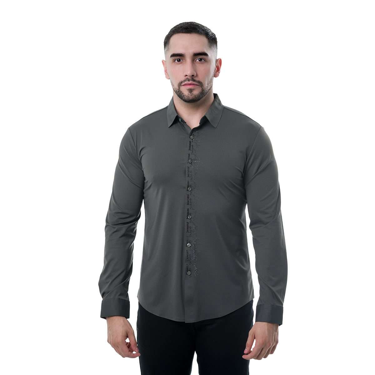 CAMISA MANGA LARGA GREEN MODERNO MJLSF108GREEN