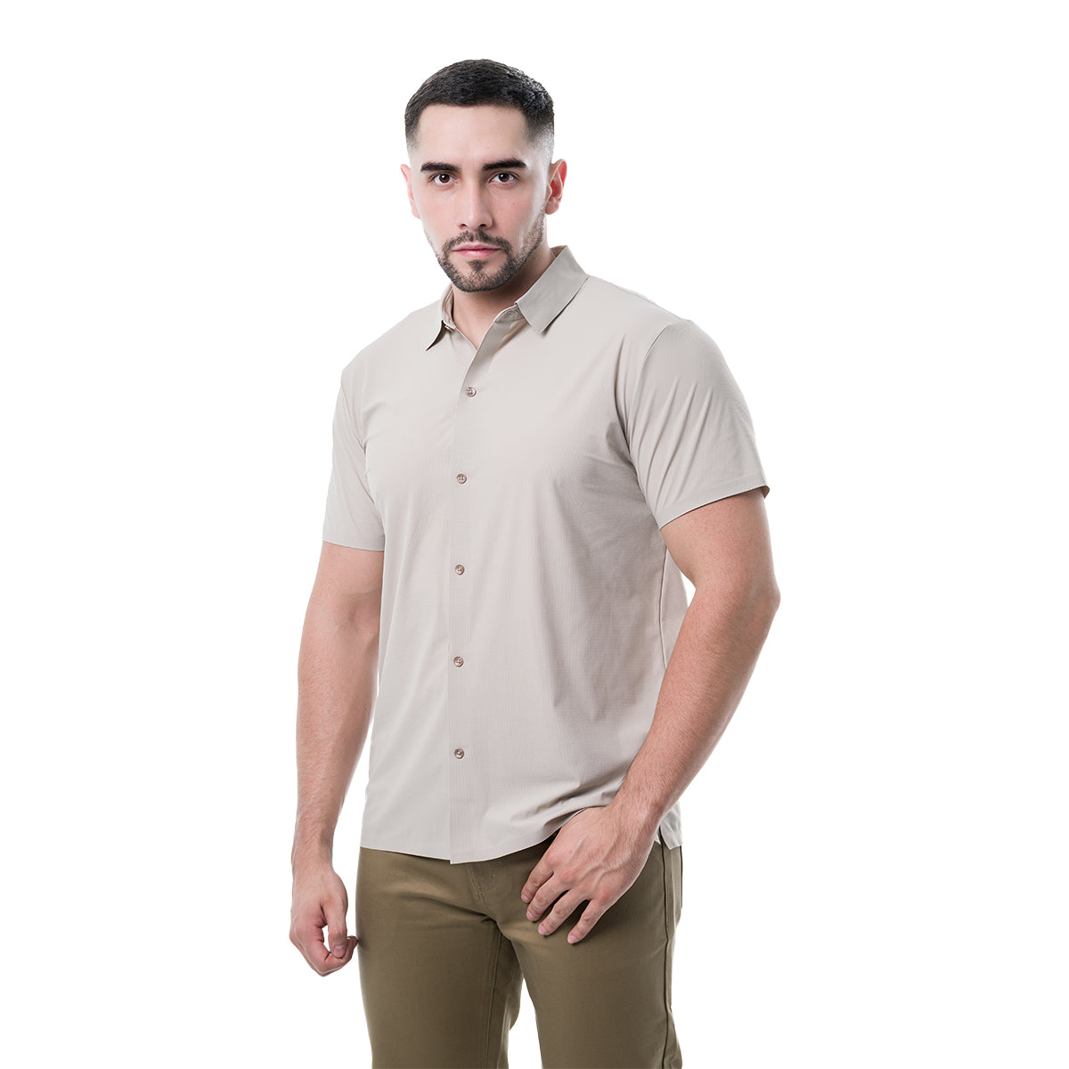 CAMISA MANGA CORTA BEIGE COLLOR'S COUTURE LUXURY417BEIGE