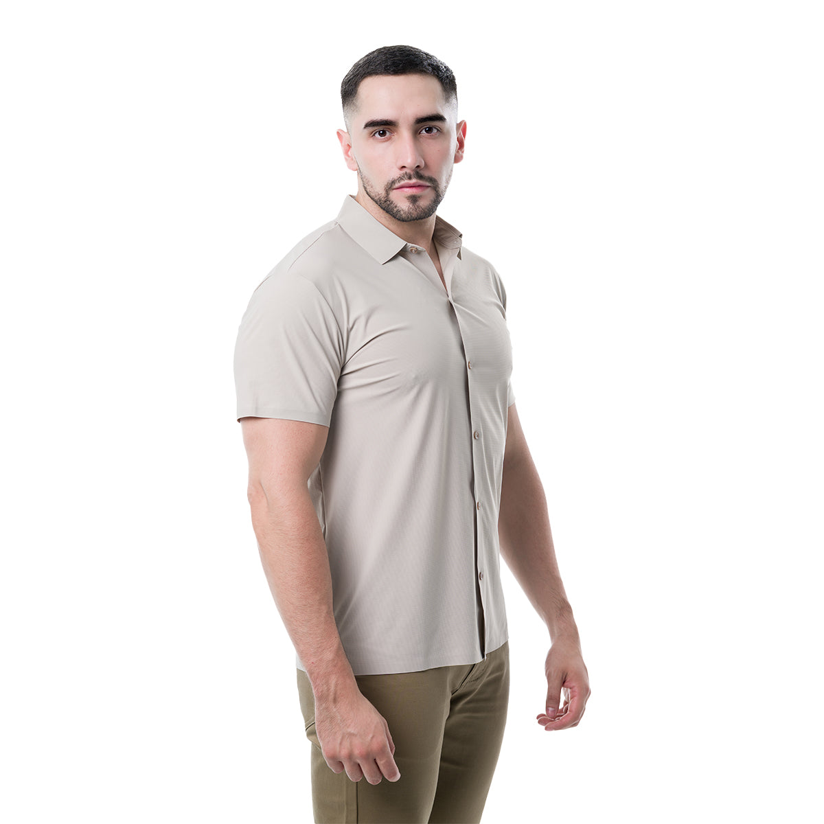 CAMISA MANGA CORTA BEIGE COLLOR'S COUTURE LUXURY417BEIGE
