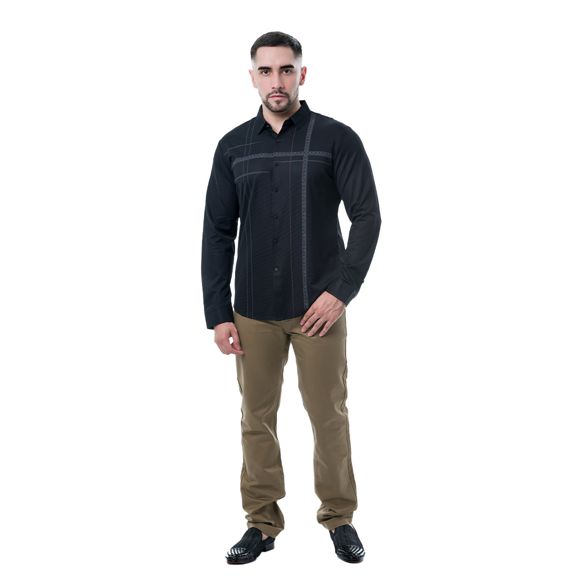 CAMISA MANGA LARGA BLACK MODERNO MJLSL201BLACK
