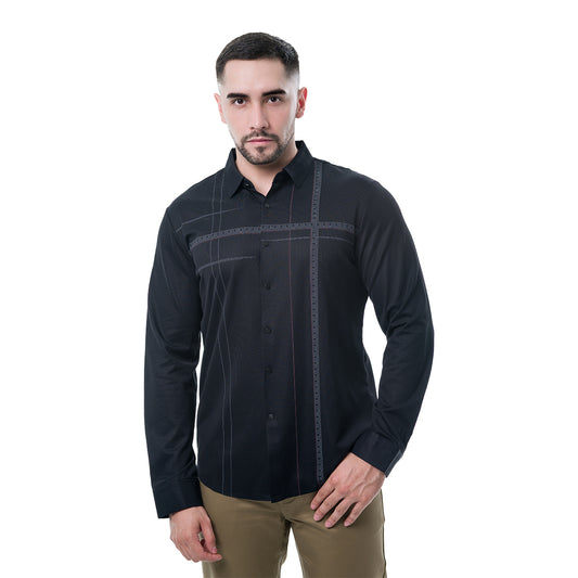 CAMISA MANGA LARGA BLACK MODERNO MJLSL201BLACK
