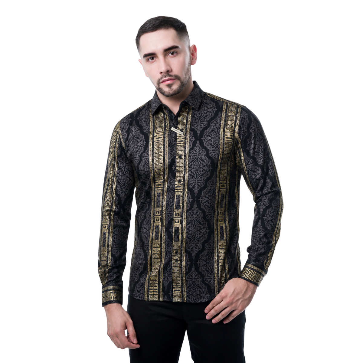 CAMISA MANGA LARGA PAVINI BLACK GOLD PVLS12910GOLDBLACK