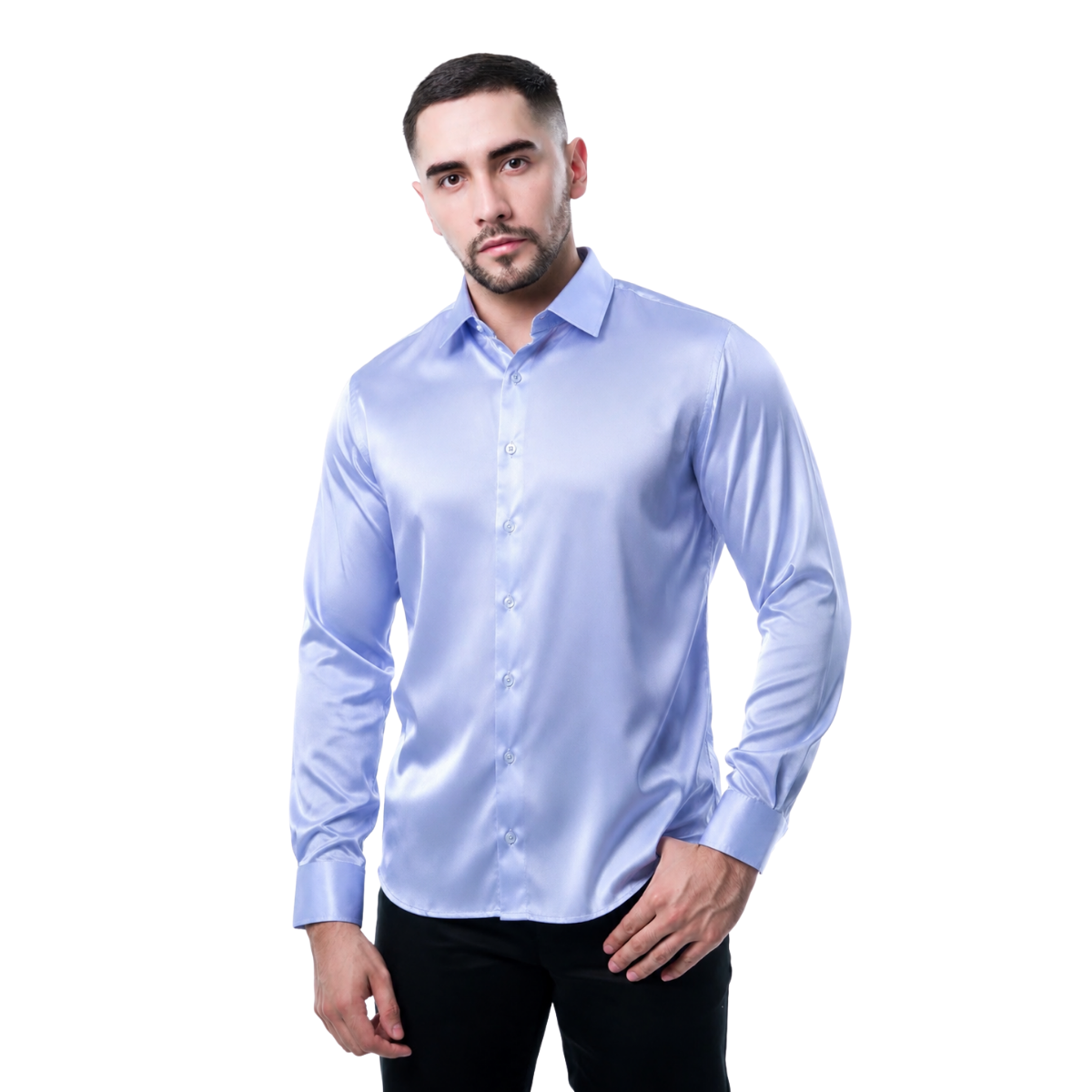 CAMISA MANGA LARGA PAVINI BLUE PVLS081BLUESATIN