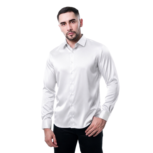 CAMISA MANGA LARGA PAVINI WHITE PVLS081WHITESATIN