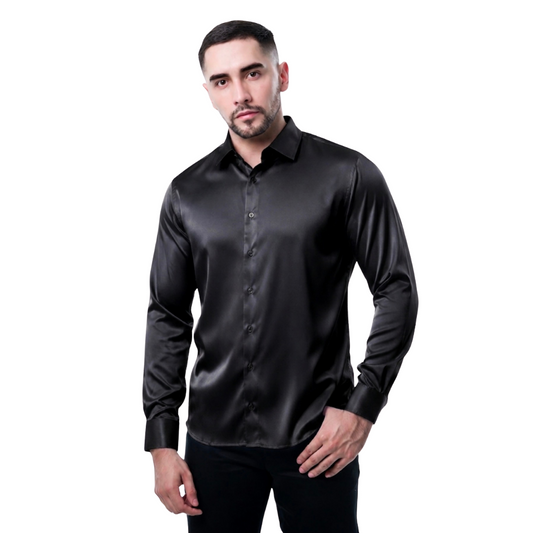 CAMISA MANGA LARGA PAVINI BLACK PVLS081BLACKSATIN