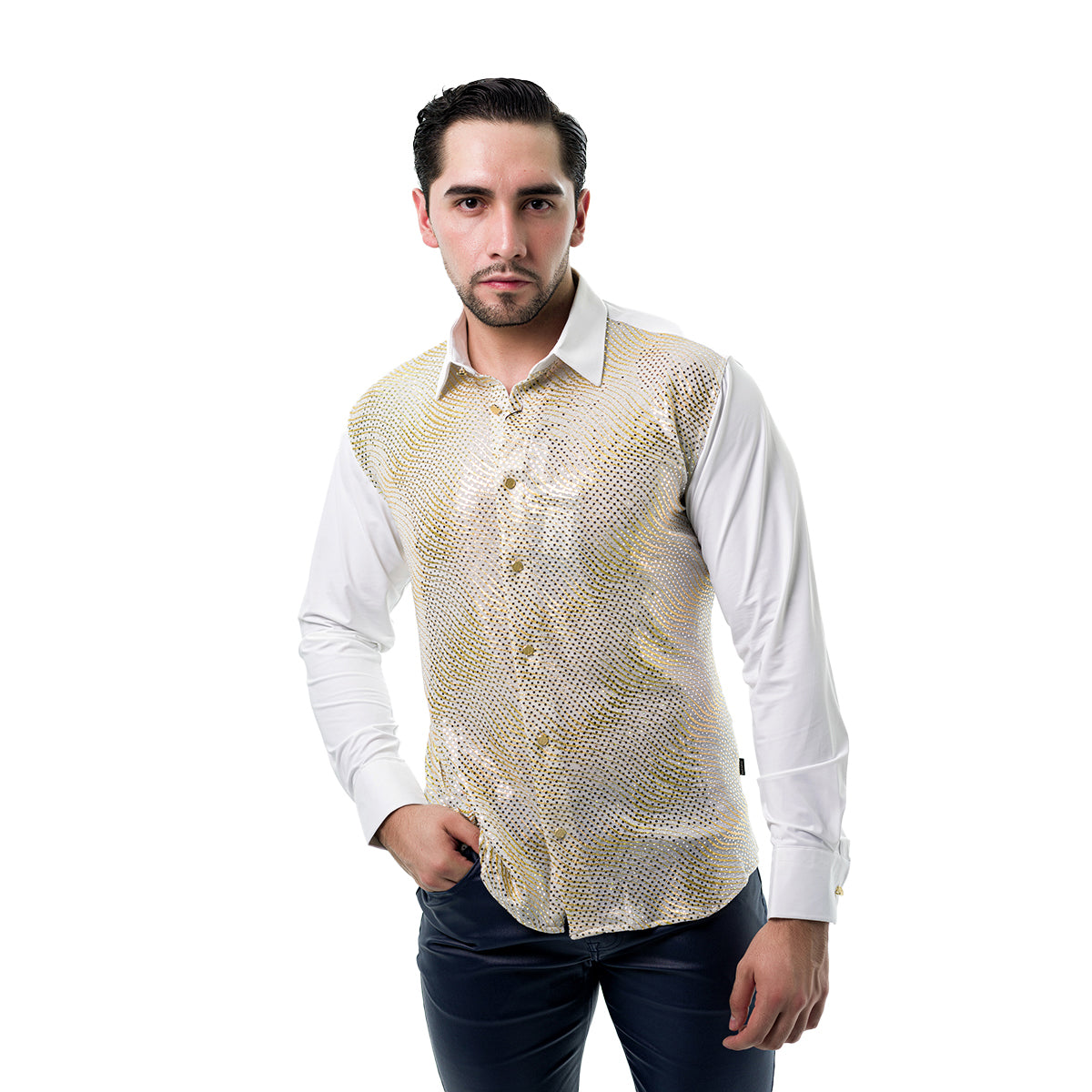 CAMISA BARABAS MANGA LARGA WHITE 4B43WHITEGOLD